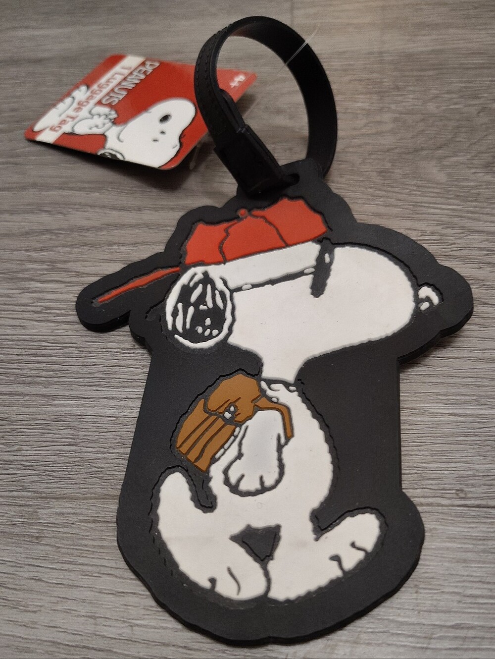 Peanuts Snoopy Joe Cool Luggage Tag PVC Rubber Travel ID Bag Tag Backpack NWT